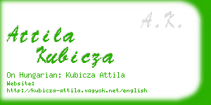 attila kubicza business card